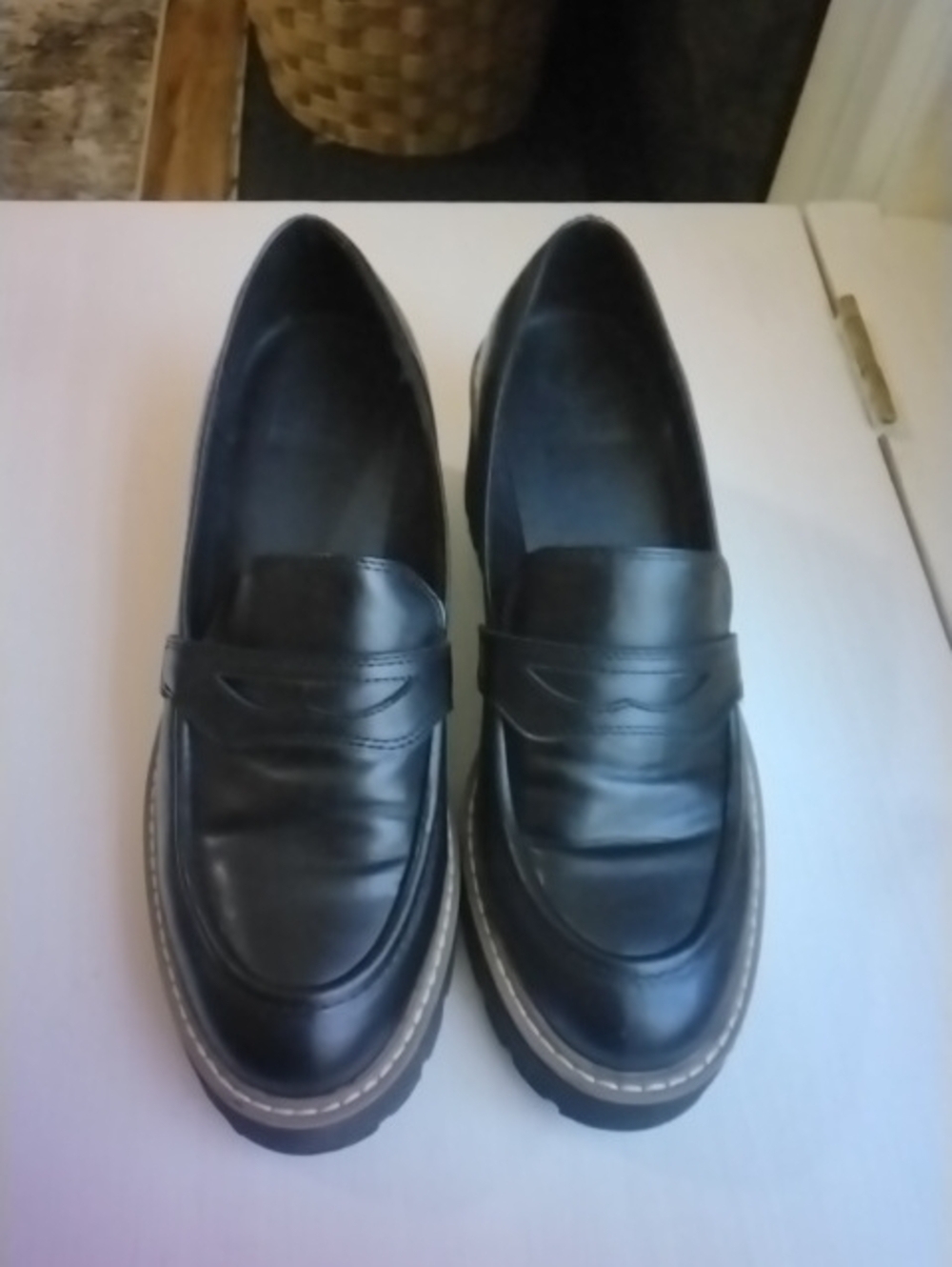 Dolce Vita Black Leather Platform Loafers